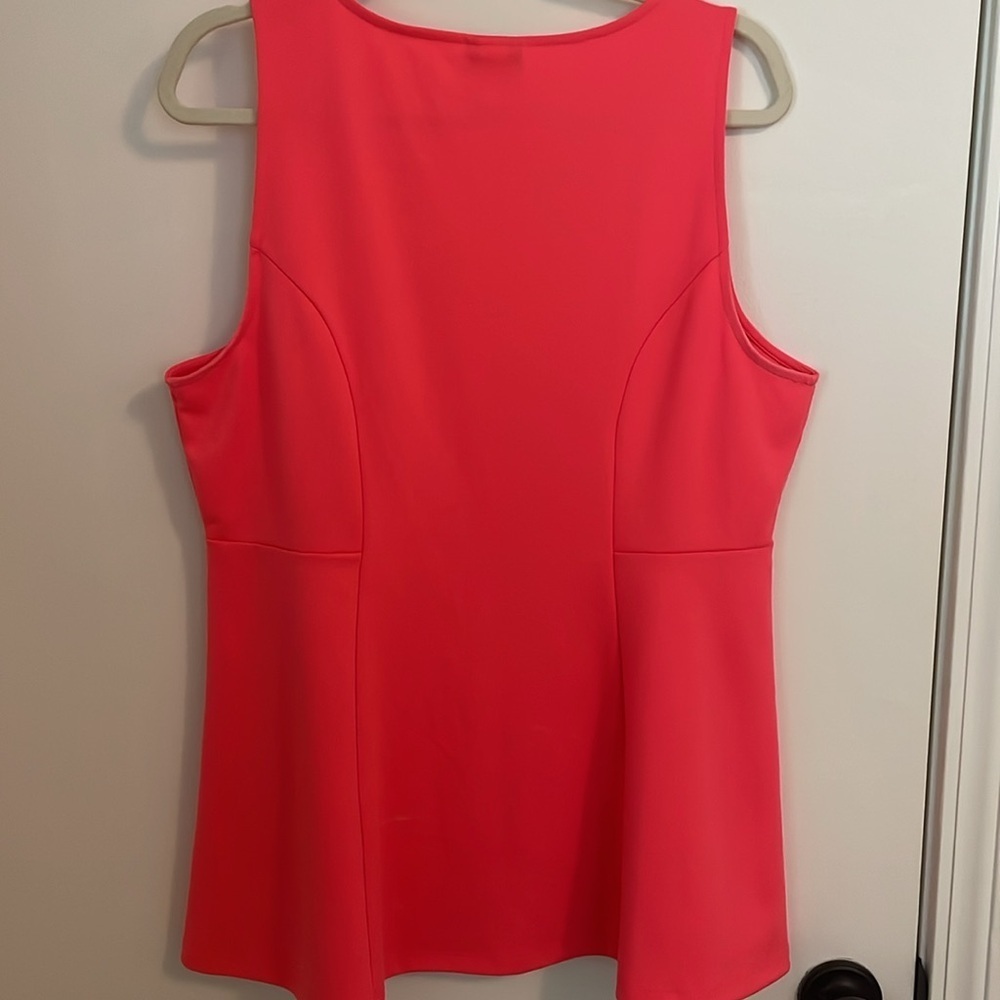 Torrid Neon Coral Peplum Sleeveless Top Women’s Size 1x - Picture 4 of 5